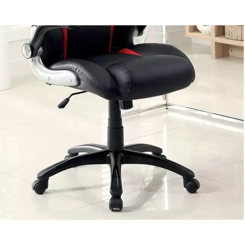 TUYOHW Sedia da Gaming Ergonomica Regolabile, Girevole a 360° con Ruote, Sedia da Computer Nera/Rossa per Ufficio e Casa, Sedia per il Tempo Libero Versatile