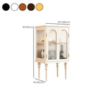 Armoire de rangement classique en bois d'hévéa et verre pour salon