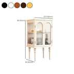 Armoire de rangement classique en bois d'hévéa et verre pour salon