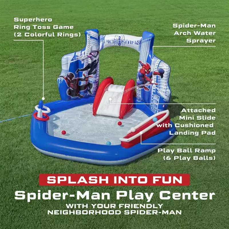 Centre de jeux aquatique gonflable Marvel Spider-Man, 2,11 m x 2,06 m x 1,27 m Activité pour enfants