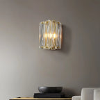Applique murale géométrique moderne en métal doré et verre transparent