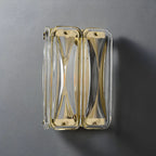 Applique murale géométrique moderne en métal doré et verre transparent