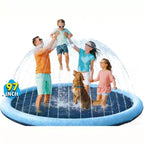 Jasonwell Non-Slip Splash Pad for Kids & Dogs - 97 Thickened Sprinkler Pool, Fun Outdoor Water Toy for Children & Pets, Blue