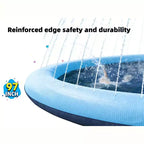 Jasonwell Tapis de jeu aquatique antidérapant pour enfants et chiens - Piscine à jet d'eau épaissie de 97 cm, jouet d'eau extérieur amusant pour enfants et animaux de compagnie, bleu