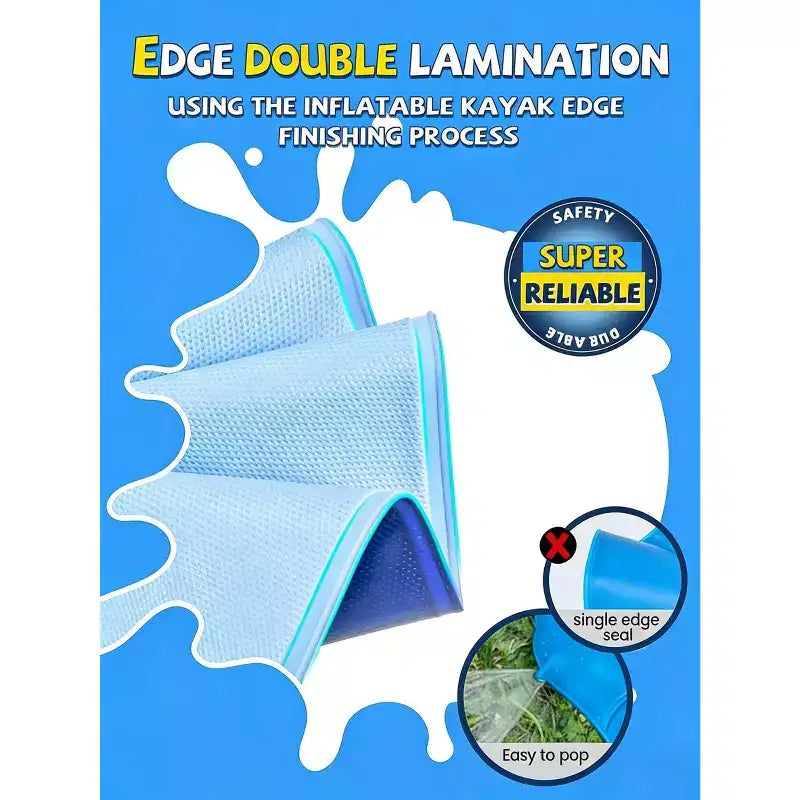 Jasonwell Tapis de jeu aquatique antidérapant pour enfants et chiens - Piscine à jet d'eau épaissie de 97 cm, jouet d'eau extérieur amusant pour enfants et animaux de compagnie, bleu