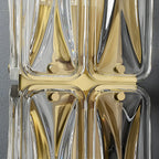 Applique murale géométrique moderne en métal doré et verre transparent
