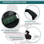 Chaise de bureau ergonomique TUYOHW avec repose-pieds rétractable, chaise de jeu avec coussin de soutien lombaire et accoudoirs rembourrés, chaise pivotante pour le bureau