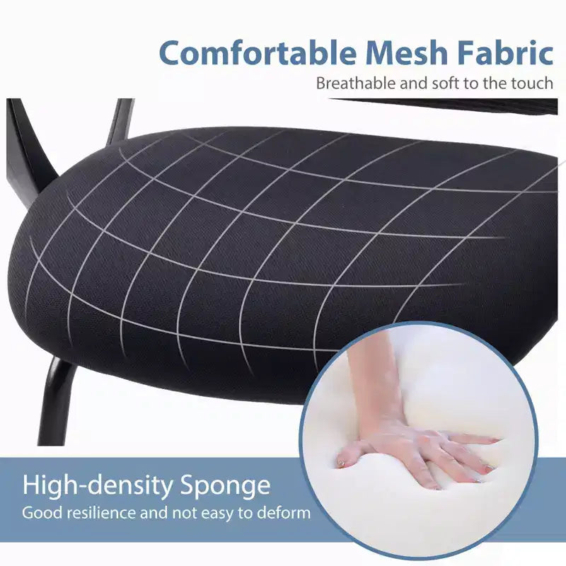 TUYOHW Chaise de Bureau Ergonomique avec Assise Rembourrée, Chaise Gaming avec Accoudoir et Support Lombaire, Chaises d'Ordinateur pour Salle de Lecture, Noir