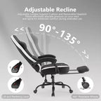 Sedia da ufficio ergonomica TUYOHW con braccioli imbottiti, sedia da gaming con supporto lombare, sedia girevole con ruote per casa, ufficio