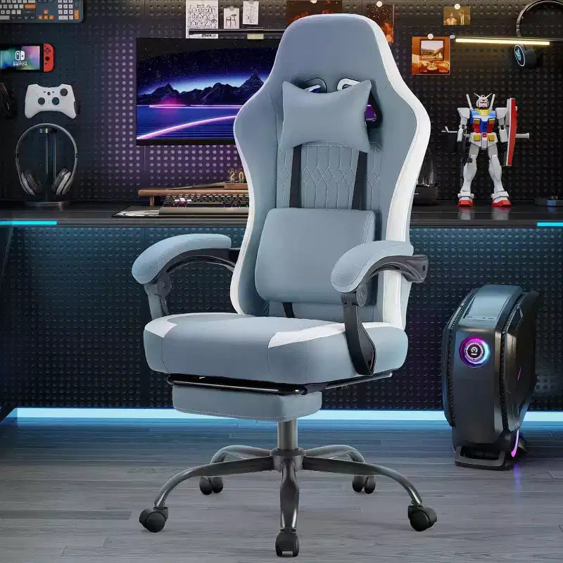 Sedia da ufficio ergonomica TUYOHW con braccioli imbottiti, sedia da gaming con supporto lombare, sedia girevole con ruote per casa, ufficio
