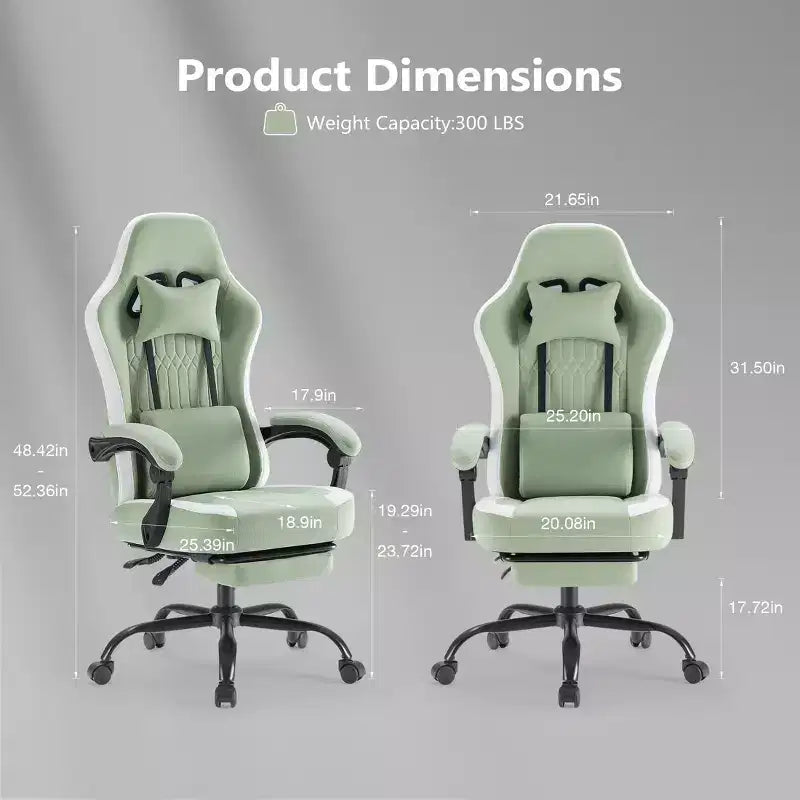 Sedia da ufficio ergonomica TUYOHW con braccioli imbottiti, sedia da gaming con supporto lombare, sedia girevole con ruote per casa, ufficio