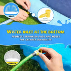 Jasonwell 59 Tapis de jeu aquatique antidérapant pour enfants et chiens, piscine avec jet d'eau épaisse pour l'extérieur – Design bleu amusant pour les jeux d'été