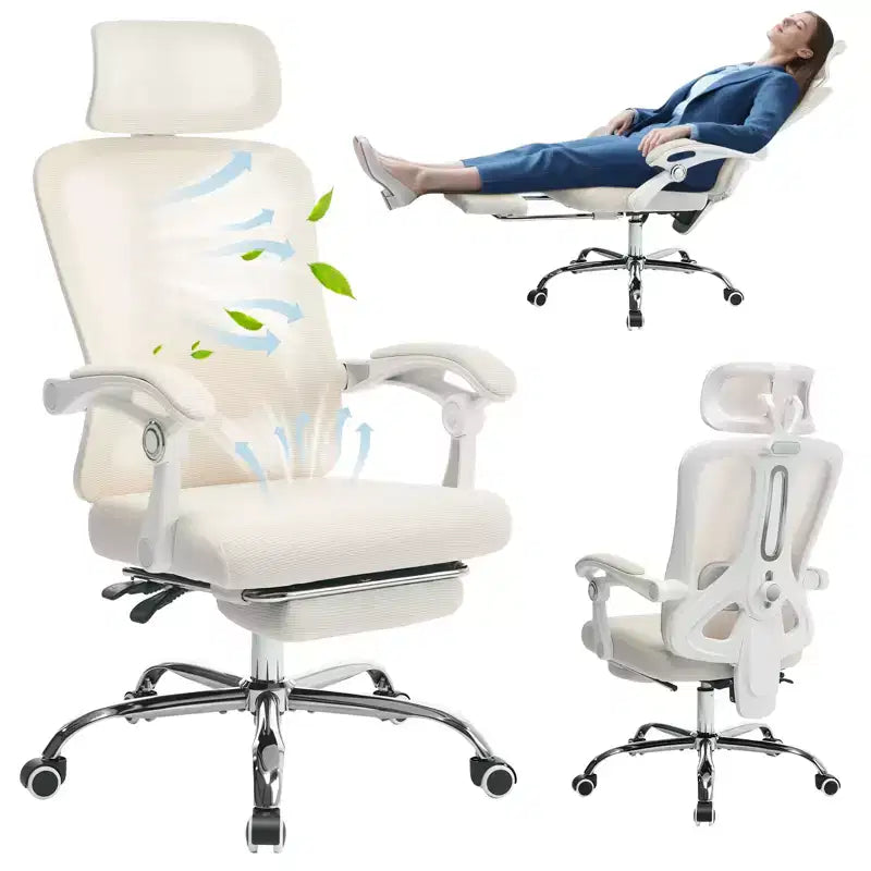 Sedia reclinabile ergonomica Acekool con poggiapiedi, supporto lombare e poggiatesta regolabili, per casa, ufficio, sala giochi