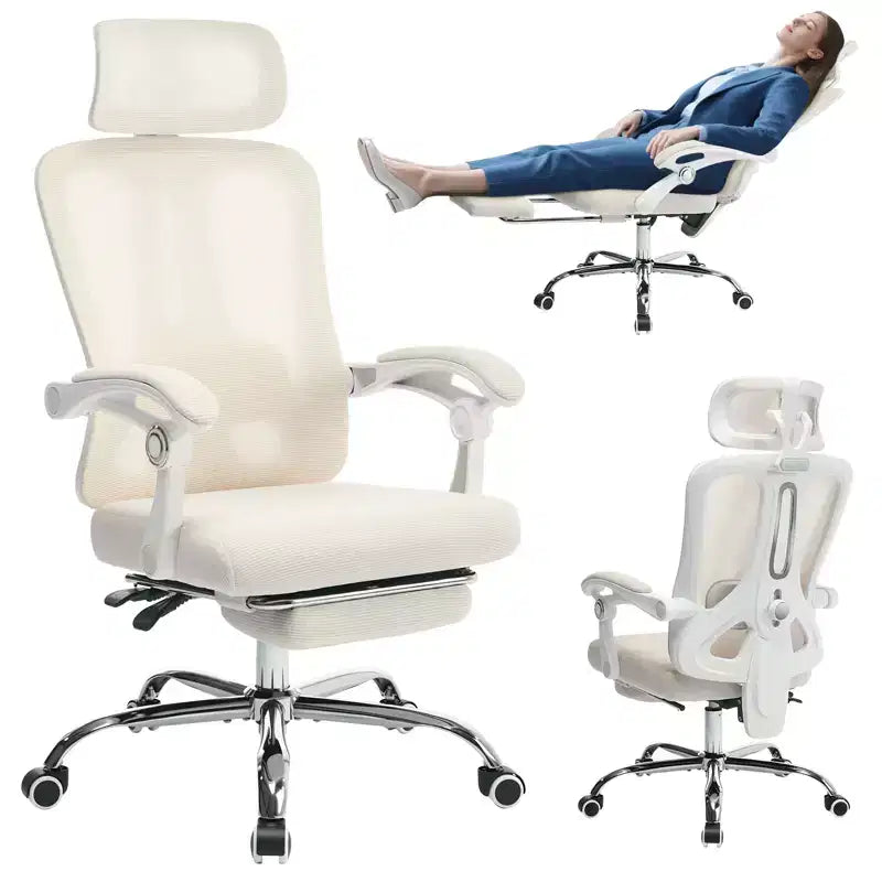 Sedia reclinabile ergonomica Acekool con poggiapiedi, supporto lombare e poggiatesta regolabili, per casa, ufficio, sala giochi