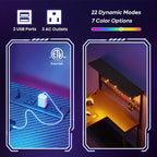 Bestier Scrivania Gaming da 42'', Scrivania ad Angolo a L con Prese di Corrente e Luci LED, Scrivania Reversibile con 4 Ripiani, Portabicchieri, Nero Fibra di Carbonio