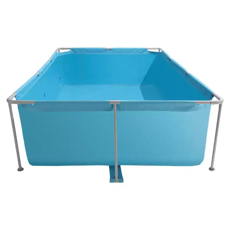 VEVOR Frame Above Ground Swimming Pool, 118 x 78 x 30 in Rectangular Steel Metal Frame, 1046 Gallon Water Capacity, Blue
