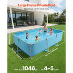 Piscine hors sol à cadre VEVOR, rectangulaire, 299,7 x 198,1 x 76,2 cm, cadre en acier, capacité de 3960 litres, bleue