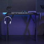 vidaXL Bureau de gaming avec pieds en Y, bureau d'ordinateur ergonomique, bureau d'ordinateur de jeu robuste