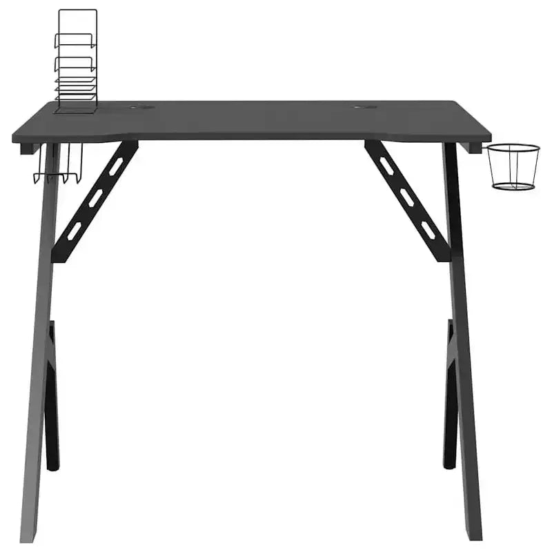 vidaXL Bureau de gaming avec pieds en Y, bureau d'ordinateur ergonomique, bureau d'ordinateur de jeu robuste