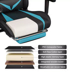 Sedia da Gaming Reclinabile per Massaggio Hoffree, Ergonomica da Ufficio per PC con Altoparlante Bluetooth e Luci RGB