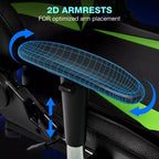 Sedia da Gaming Reclinabile per Massaggio Hoffree, Ergonomica da Ufficio per PC con Altoparlante Bluetooth e Luci RGB
