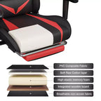 Sedia da Gaming Reclinabile per Massaggio Hoffree, Ergonomica da Ufficio per PC con Altoparlante Bluetooth e Luci RGB