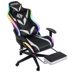 Sedia da Gaming Reclinabile per Massaggio Hoffree, Ergonomica da Ufficio per PC con Altoparlante Bluetooth e Luci RGB