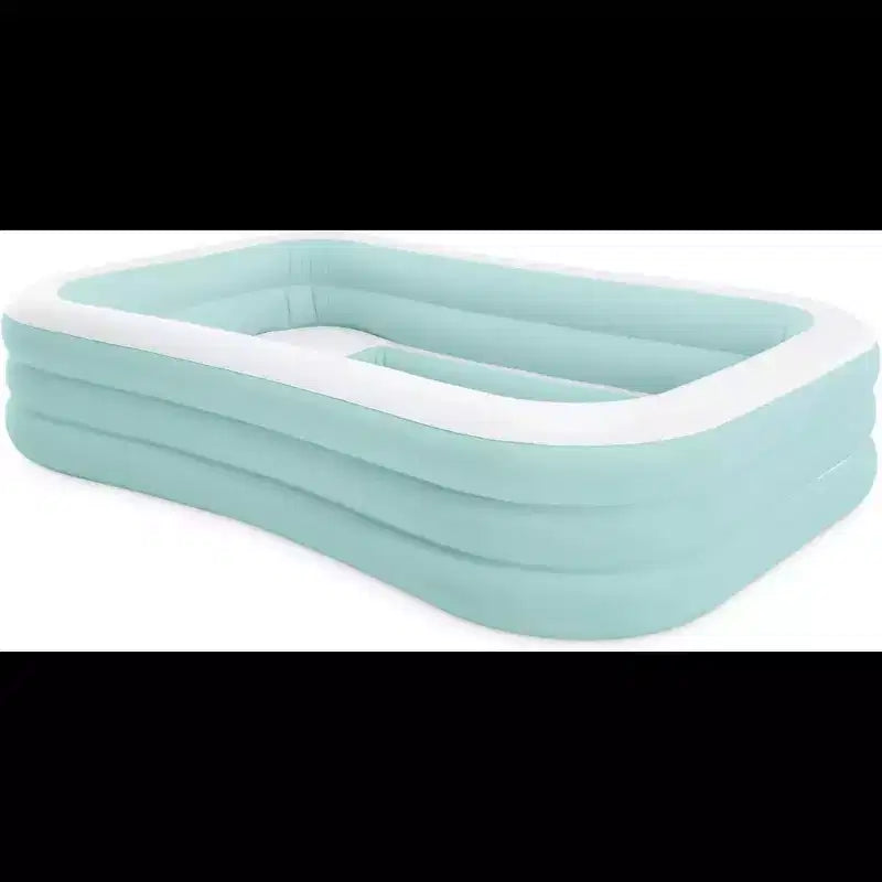 Intex Swim Center Family Lounge Pool with Seats and Backrests, Large Inflatable Backyard Pool, Durable Design for Summer Relaxation