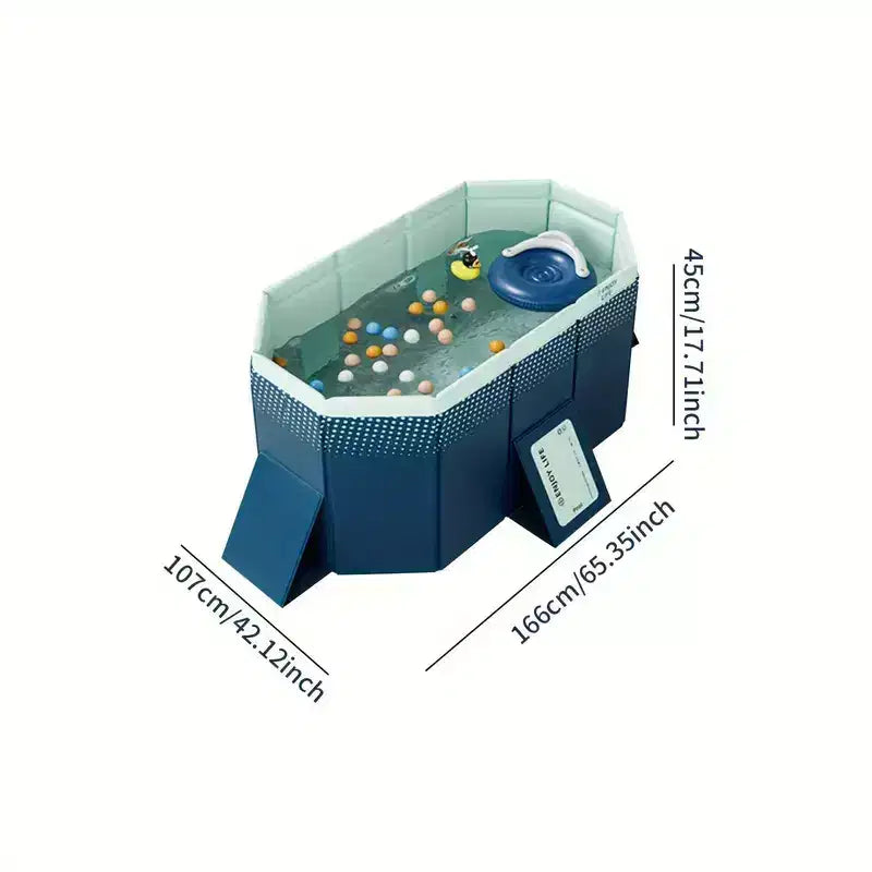 Piscine Gonflable Pliante CuisinSmart 2.1M, Grande Piscine Gonflable pour Enfants, Piscine en PVC pour Enfants pour Intérieur et Extérieur Jardin Terrasse, Bleue