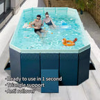 Piscine Gonflable Pliante CuisinSmart 2.1M, Grande Piscine Gonflable pour Enfants, Piscine en PVC pour Enfants pour Intérieur et Extérieur Jardin Terrasse, Bleue