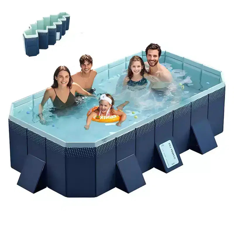 Piscine Gonflable Pliante CuisinSmart 2.1M, Grande Piscine Gonflable pour Enfants, Piscine en PVC pour Enfants pour Intérieur et Extérieur Jardin Terrasse, Bleue