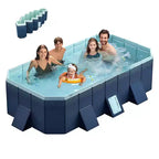 Piscine Gonflable Pliante CuisinSmart 2.1M, Grande Piscine Gonflable pour Enfants, Piscine en PVC pour Enfants pour Intérieur et Extérieur Jardin Terrasse, Bleue