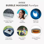 Ensemble spa de massage à bulles INTEX PureSpa Plus avec couvercle écoénergétique, 85 x 28