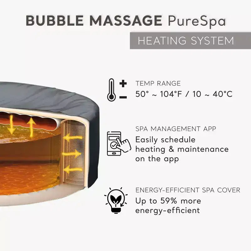 Ensemble spa de massage à bulles INTEX PureSpa Plus avec couvercle écoénergétique, 85 x 28