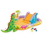 INTEX Dino Park Inflatable Kiddie Pool, Kids Play Center with Slide & Splash Pad