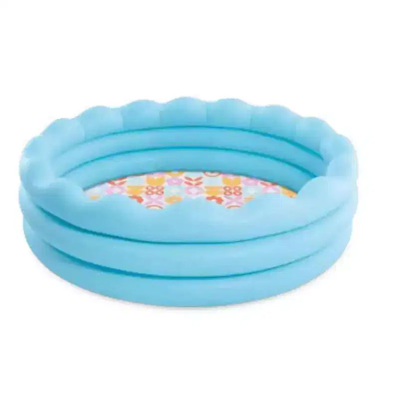 Intex Wavy Edge Kids Inflatable Pool with Fun Wave Design, Backyard Splash Pool for Toddlers, Durable Easy Setup Summer Play