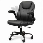 Sedia da ufficio ergonomica Pinmoco con cuscino a doppio strato, sedia da gaming con ruote e braccioli ribaltabili, in pelle PU