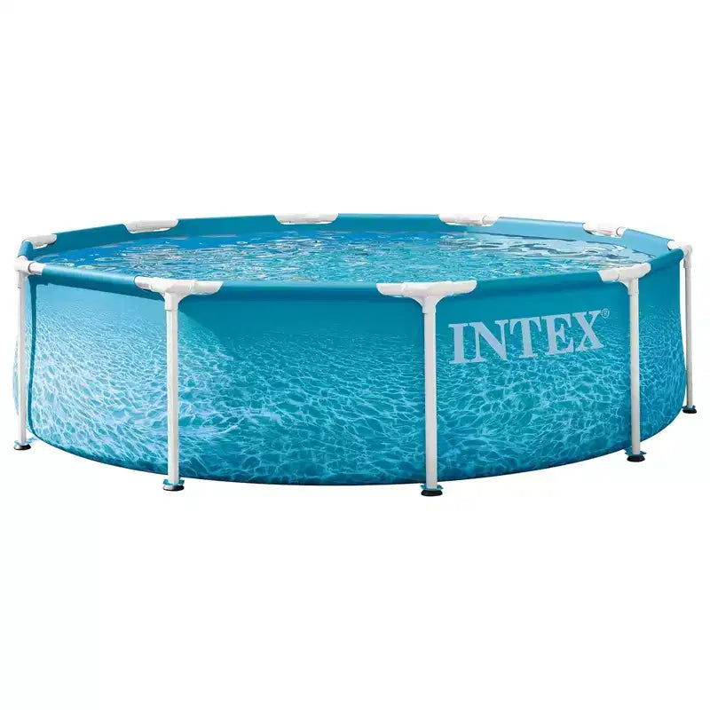 INTEX 28207EP 10Ft X 30In Beachside Metal Frame Above Ground Pool Set w/ Pump