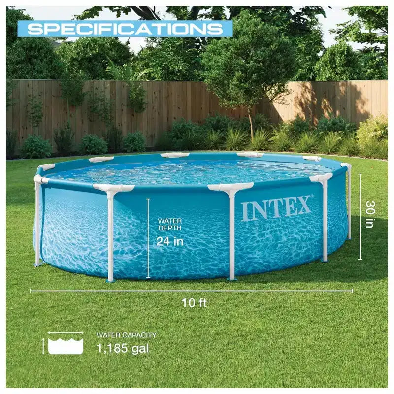 INTEX 28207EP Piscine hors sol avec cadre métallique Beachside 3,05 m x 76 cm avec pompe