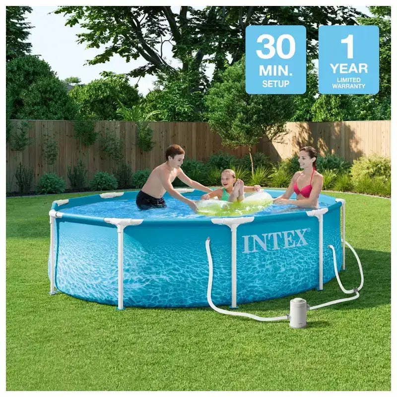 INTEX 28207EP Piscine hors sol avec cadre métallique Beachside 3,05 m x 76 cm avec pompe