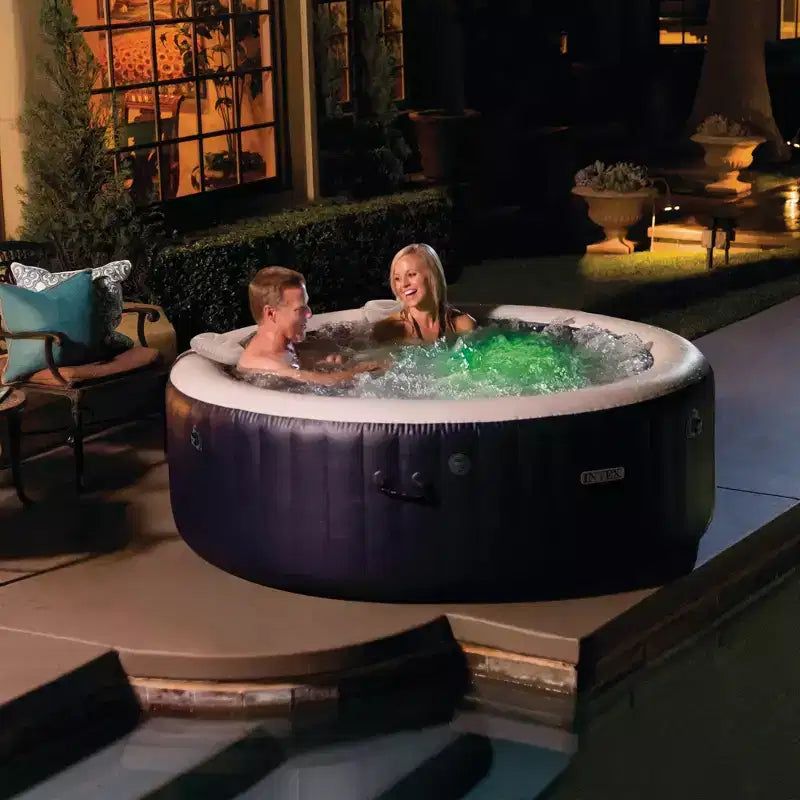 Ensemble Spa Intex PureSpa Plus à bulles avec couverture à faible consommation d'énergie, 77 x 28