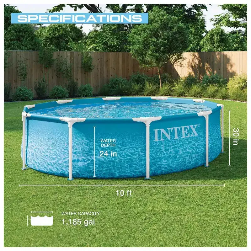 INTEX 28206EP Piscine hors sol avec cadre métallique Beachside, 3,05 m x 76 cm, Piscine seule