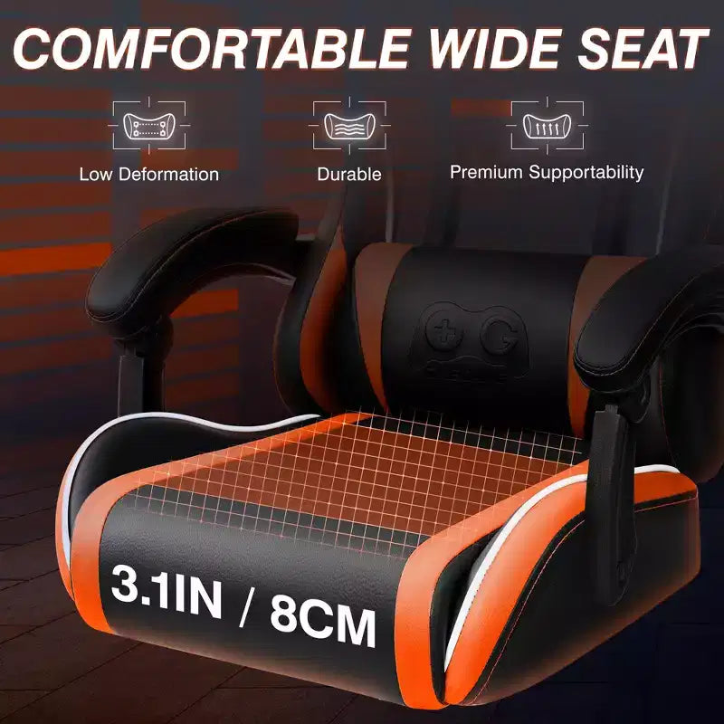 Sedia da Ufficio Direzionale in Pelle KERDOM, Sedia da Ufficio Ergonomica con Schienale Alto e Supporto Lombare con Braccioli Imbottiti