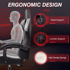 Sedia da Ufficio Direzionale in Pelle KERDOM, Sedia da Ufficio Ergonomica con Schienale Alto e Supporto Lombare con Braccioli Imbottiti