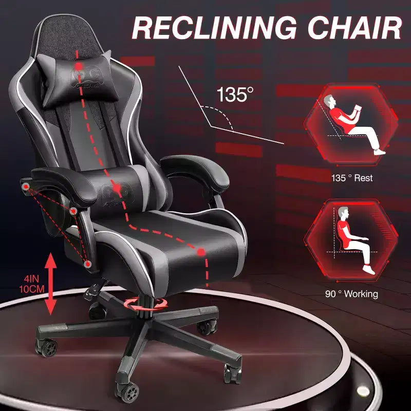 Sedia da Ufficio Direzionale in Pelle KERDOM, Sedia da Ufficio Ergonomica con Schienale Alto e Supporto Lombare con Braccioli Imbottiti