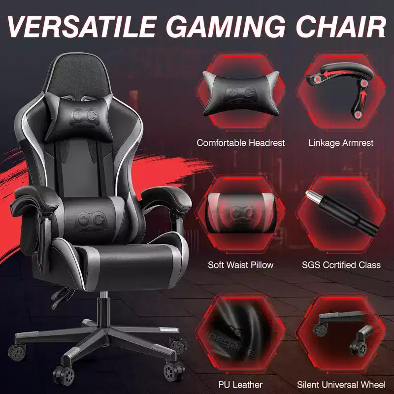 Sedia da Ufficio Direzionale in Pelle KERDOM, Sedia da Ufficio Ergonomica con Schienale Alto e Supporto Lombare con Braccioli Imbottiti