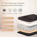 Sedia da Ufficio Direzionale in Pelle KERDOM, Sedia da Ufficio Ergonomica con Schienale Alto e Supporto Lombare con Braccioli Imbottiti