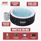 Spa gonflable Coleman Miami AirJet 2-4 personnes avec couverture, noir, 71x26