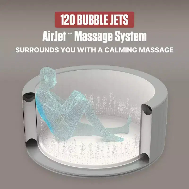 Spa gonflable Coleman Miami AirJet 2-4 personnes avec couverture, noir, 71x26
