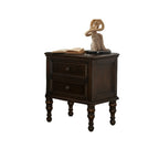 Table de chevet standard classique en bois brun expresso à 2 tiroirs